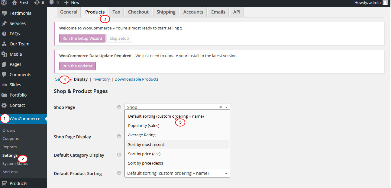 How to change default product sort order on category page