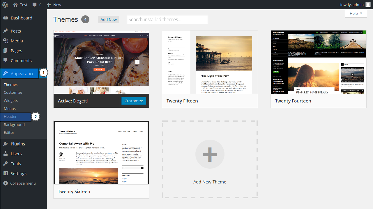 How to change wordpress themes