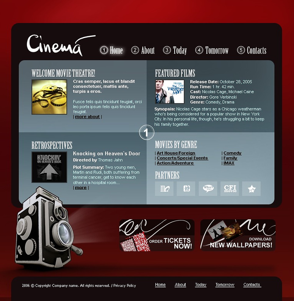 cinema website templates by daniel c adams