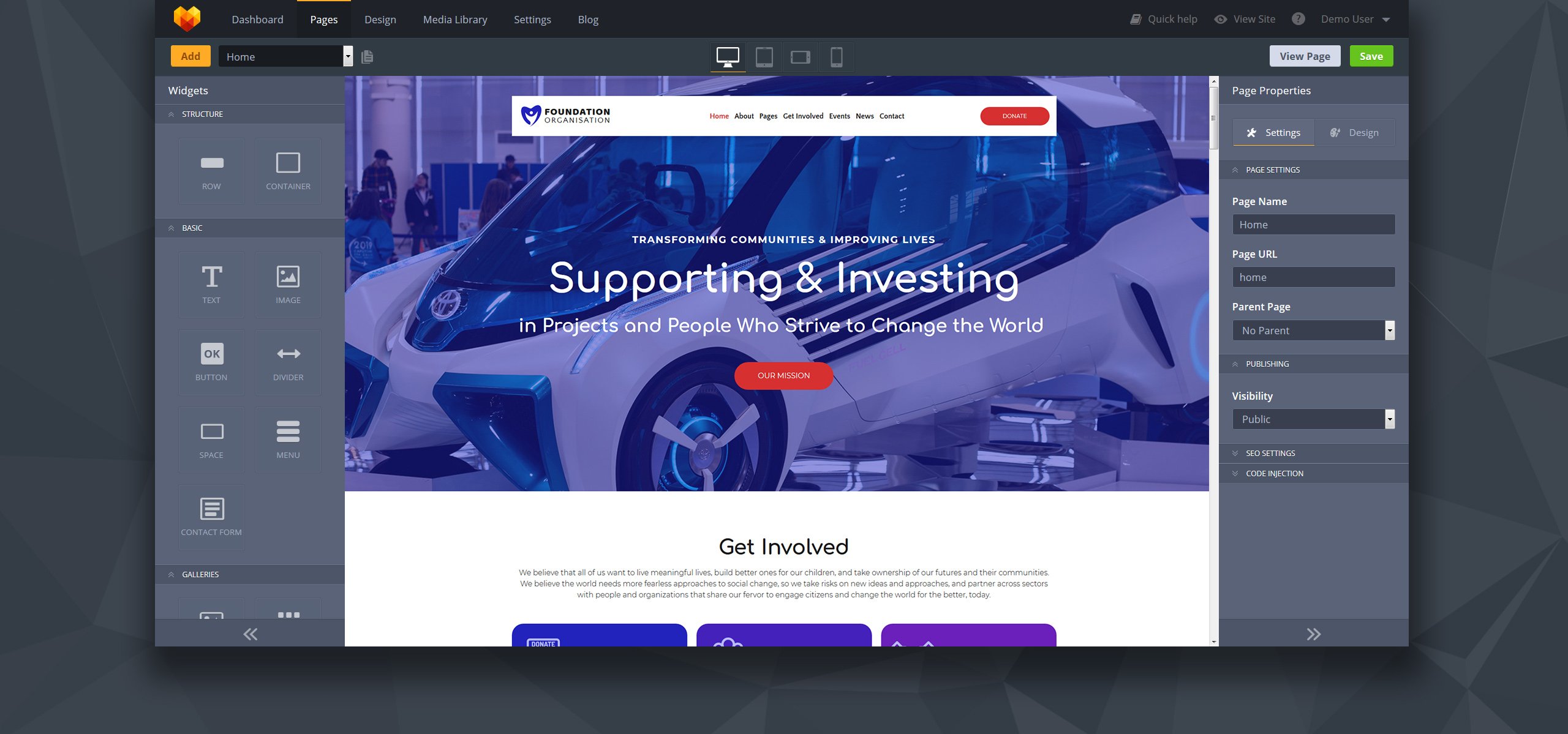 Foundation - Organisation Moto CMS 3 Template
