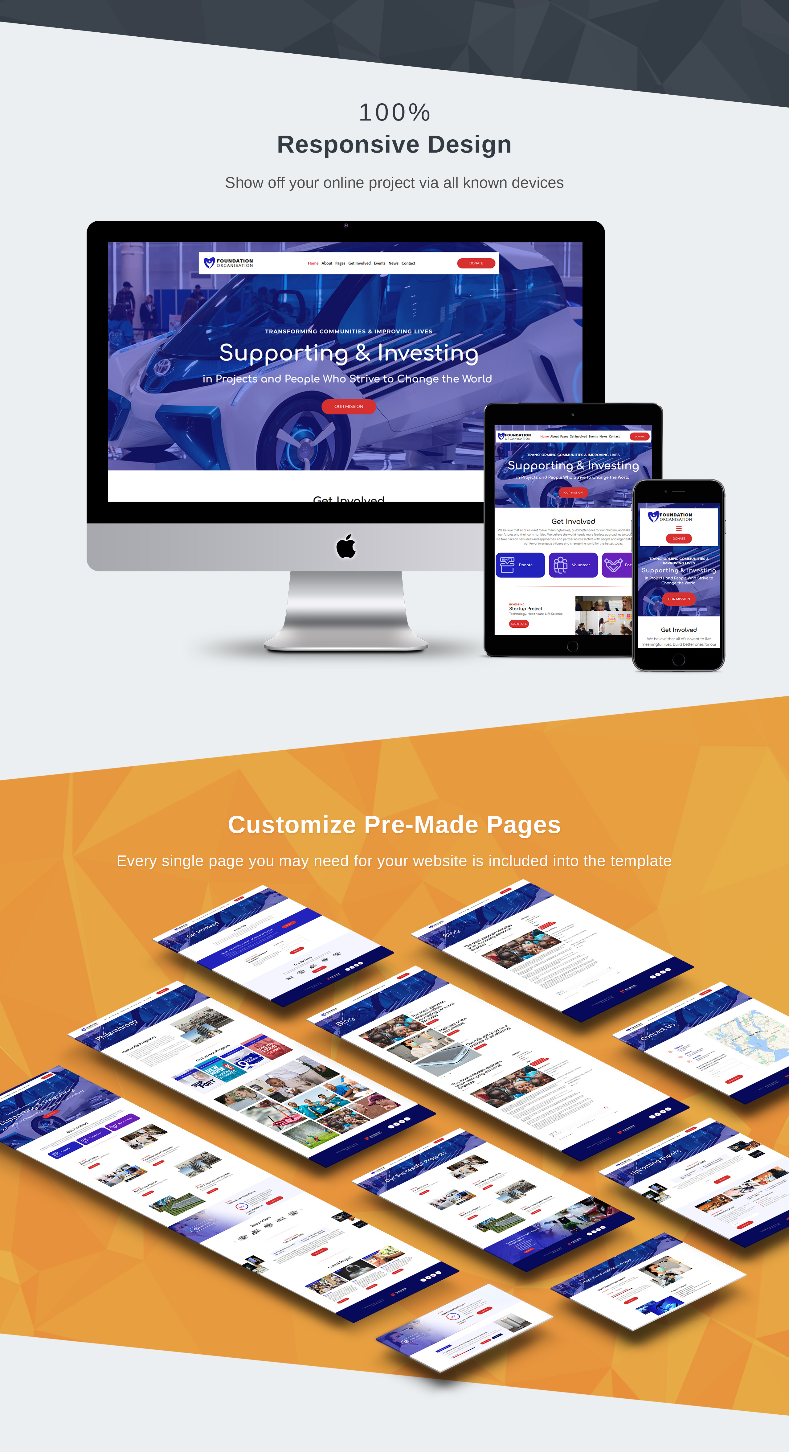 Foundation - Organisation Moto CMS 3 Template