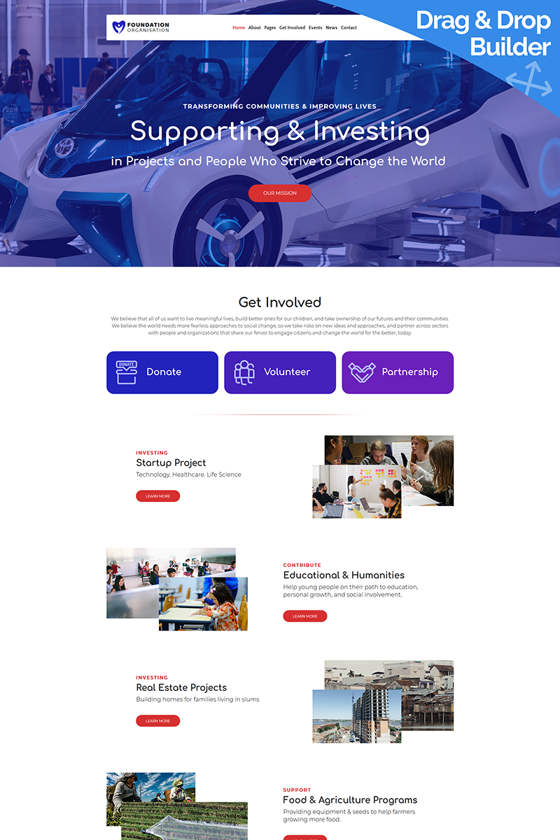 Foundation - Organisation Moto CMS 3 Template