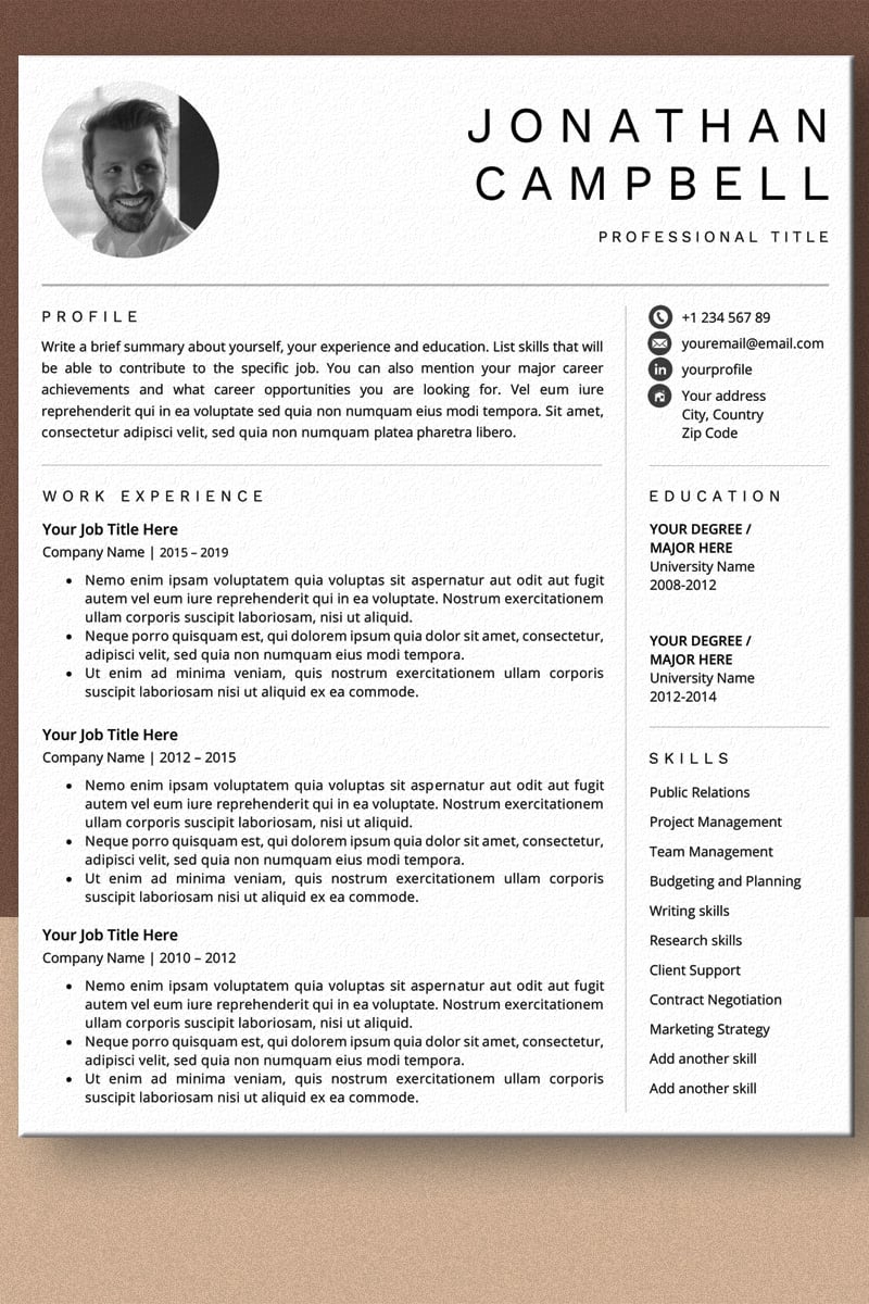 Template #100075 Modern Cv Webdesign Template - Logo template Preview