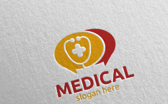 Blog or Chat Cross Medical Hospital 102 Logo Template