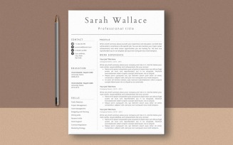 Clasic Ms Word Resume Template, Professional CV Template