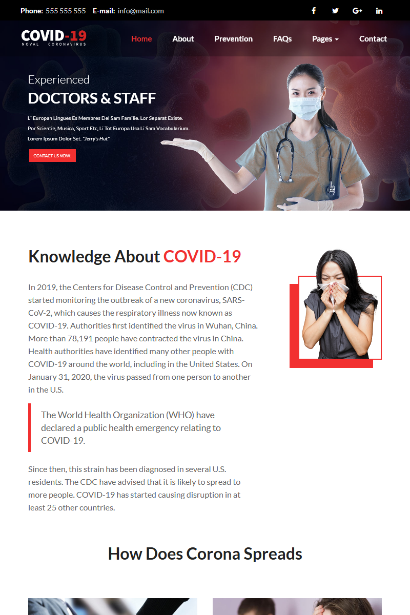 "Corona Virus" modèle web #100024