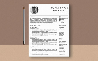 Jonathan Campbell Ms Word CV Resume Template