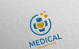 Love Cross Medical Hospital Design 86 Logo Template