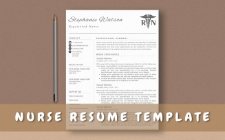 Nurse Resume Template for MS Word, Nurse CV and Cover Letter Template