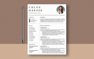 Professional Resume and Cover Letter Template for MS Word, Classic CV Template