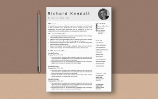 Professional Resume Template, Simple CV Template for MS Word