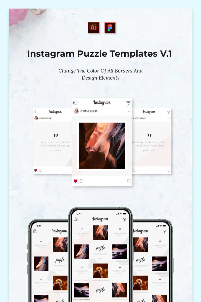 Instagram Puzzle Template V.1 for Social Media