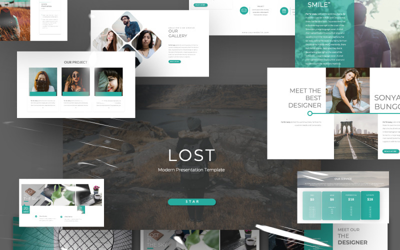 a Lost Presentation PowerPoint template PowerPoint Template