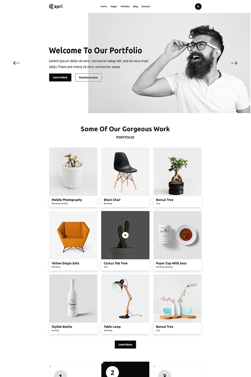 Bootstrap szablon strony www Papri - Portfolio Creative HTML5 Template #100145