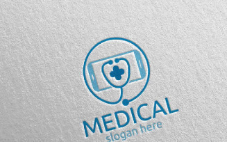 Mobile Cross Medical Hospital Design 107 Logo Template