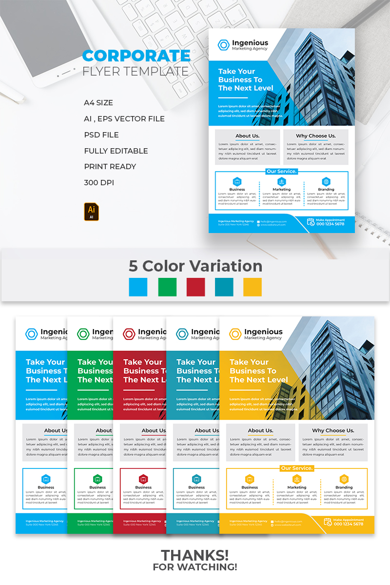 Template #100260 Flyer Business Webdesign Template - Logo template Preview