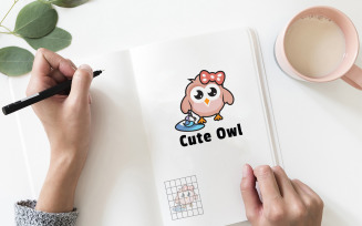 Cute owl Logo Template