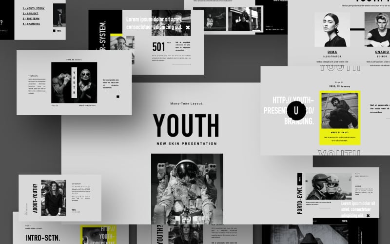 YOUTH Presentation PowerPoint template PowerPoint Template
