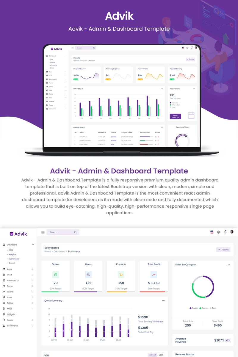 Advik & Dashboard Admin Template