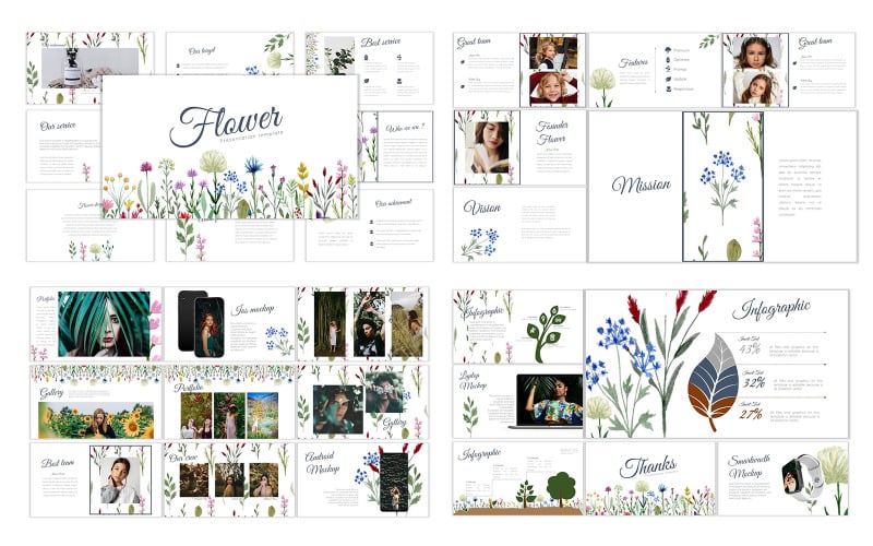 Flower PowerPoint template PowerPoint Template