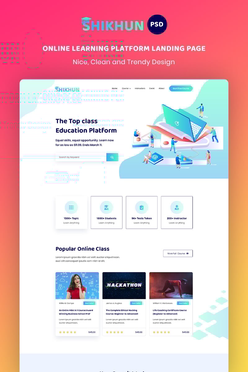 Online Learning Platform Landing Page №100361