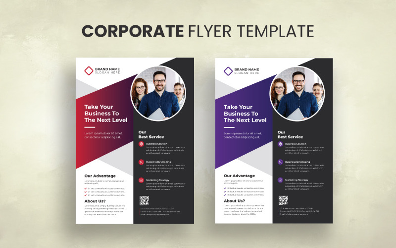 Clean modern flyer design template Corporate Identity