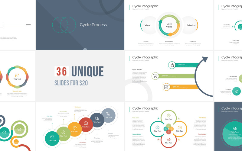 Cycle Process Infographic PowerPoint template PowerPoint Template