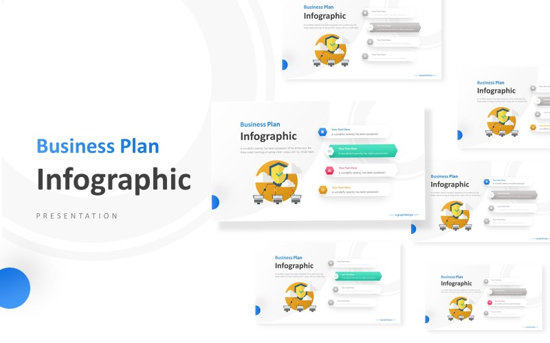 4 Hexagonal Options Infographic Presentation PowerPoint template PowerPoint Template