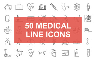 Medical Line Black Icon Set