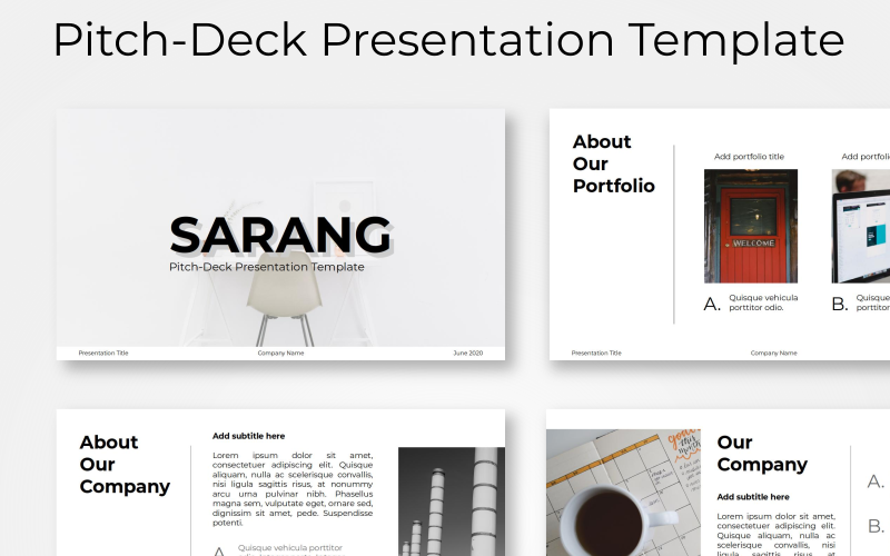 PowerPoint Vorlage namens "Sarang - Pitch-Deck" #100422