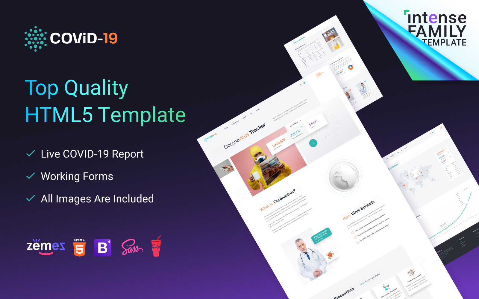 COViD-19 - Coronavirus Medical Website Template