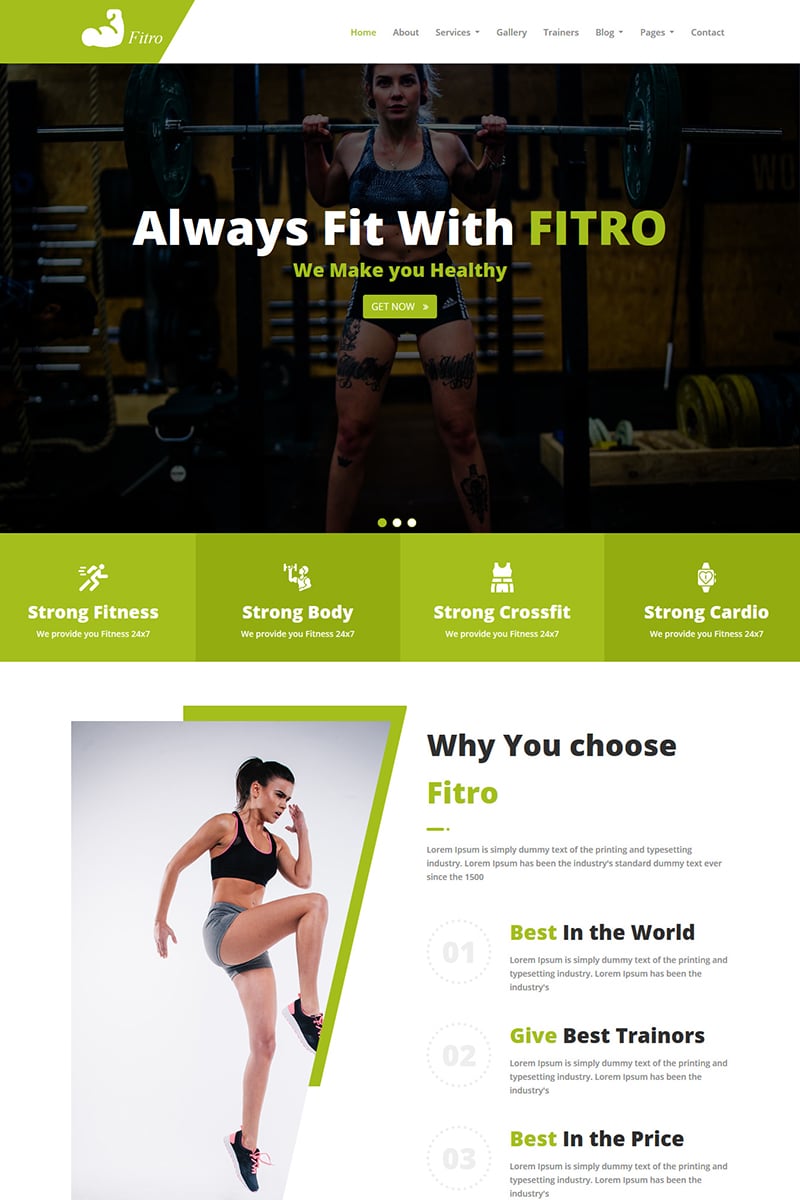 Fitro - Fitness HTML5 Website Template