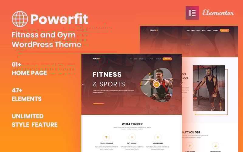 Reszponzív Powerfit - Fitness and Gym WordPress sablon 100525