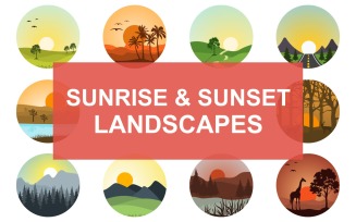 10 Sunrise & Sunset Landscapes Background