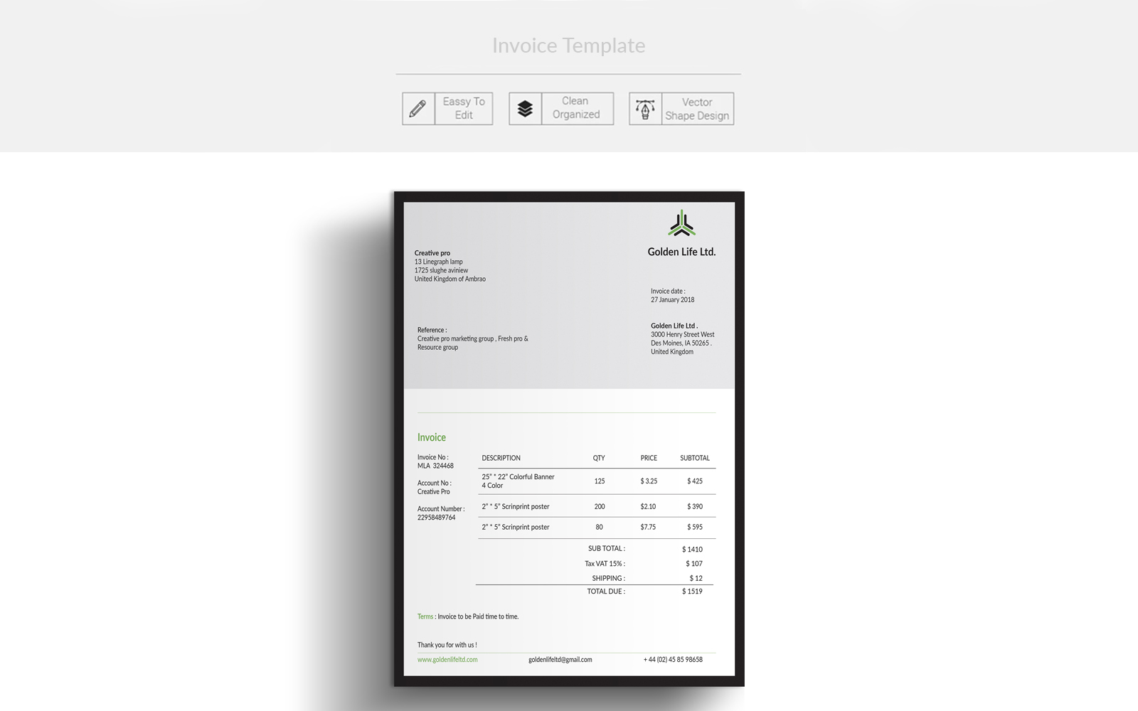 Template #100656 Cleaninvoice Simpleinvoice Webdesign Template - Logo template Preview