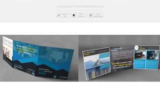 Construction Tri-fold Square Brochure - Corporate Identity Template