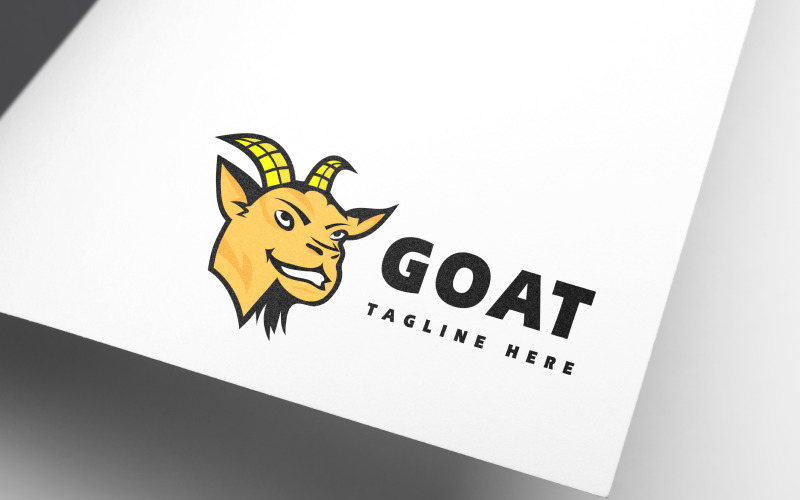 Cool Funny Animal Head - Smiling Goat Logo Logo Template