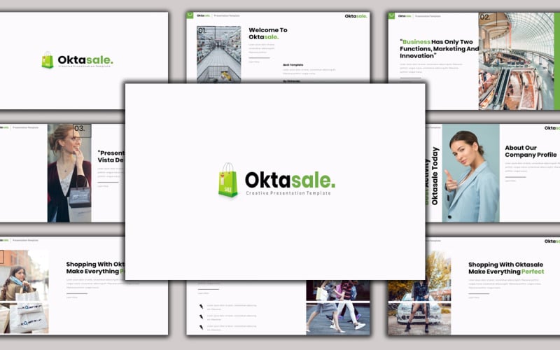 Oktasale - Creative Business PowerPoint template PowerPoint Template