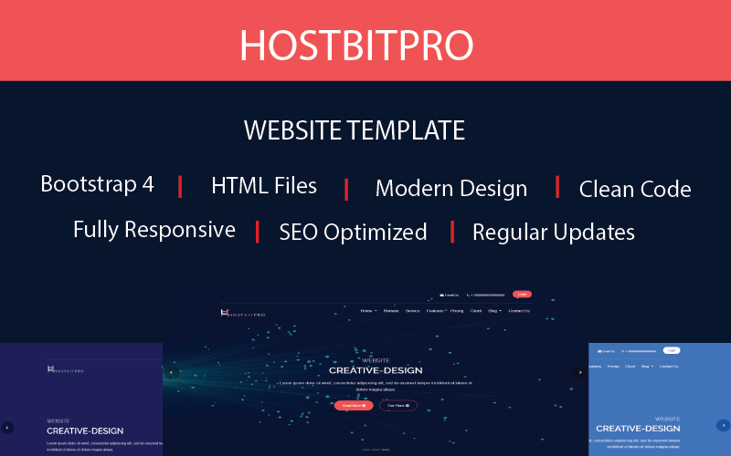 Hostbitpro- Multipurpose Hosting HTML & WHMCS Website Template