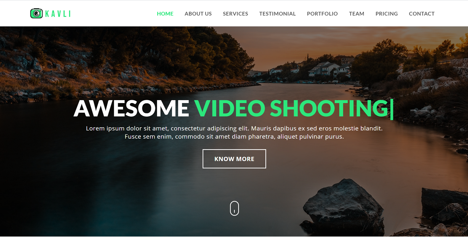 Kavli - Photography Landing Page Template