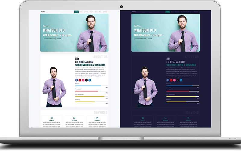 Plantilla Web "Psume - One Page Personal Portfolio & Resume HTML" #100703
