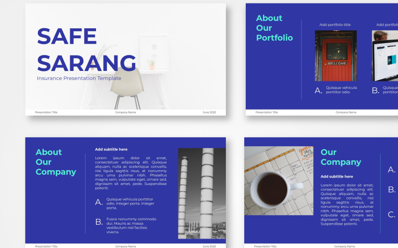 Safe Sarang - Insurance PowerPoint template