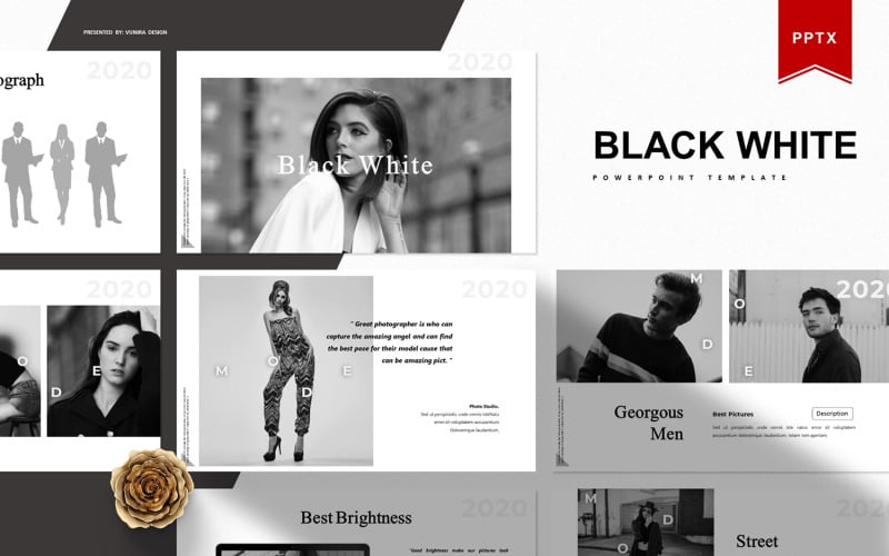 Black White | PowerPoint template PowerPoint Template