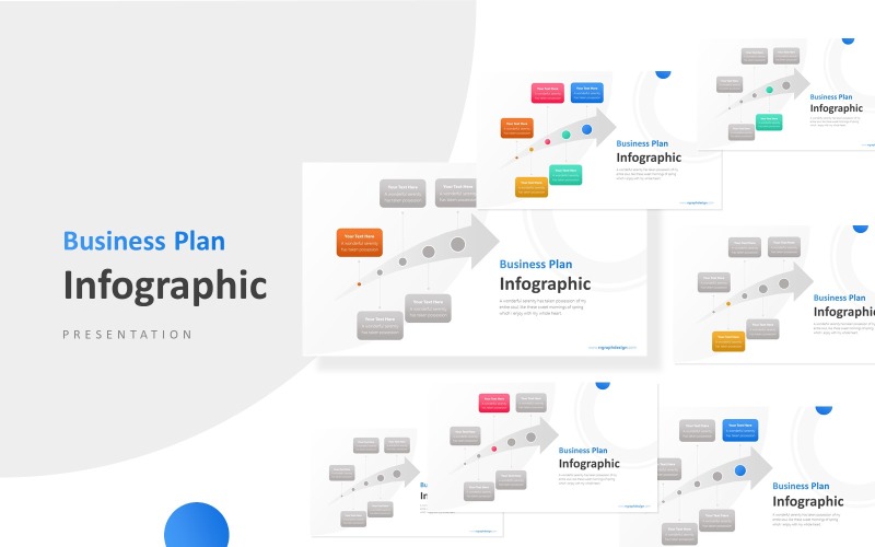 Five Circles Growth Infographic Presentation PowerPoint template PowerPoint Template