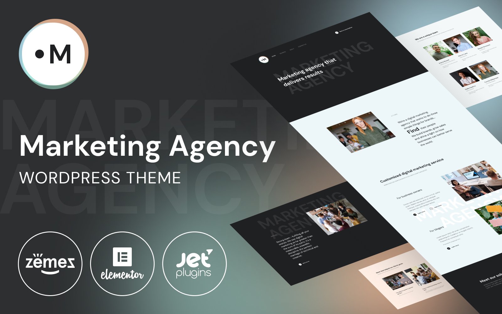 Responzivní WordPress motiv "Marketing Agency - Website Template for marketing services" #101015