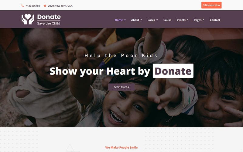 Reszponzív Donate - Charity HTML5 Weboldal sablon 101008