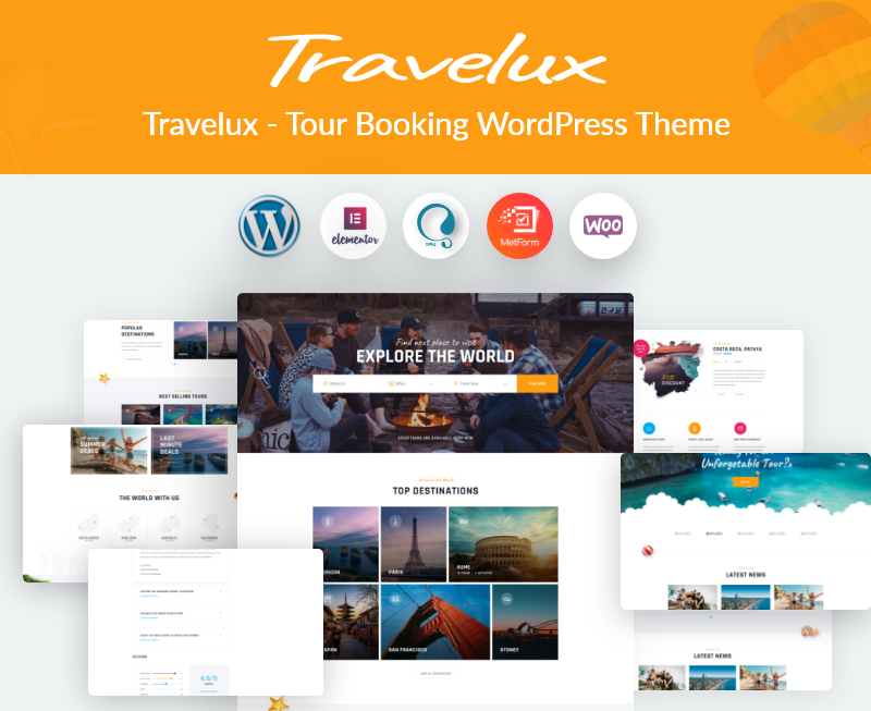 Bootstrap WordPress motiv "Travelux - Tour Booking" #101185