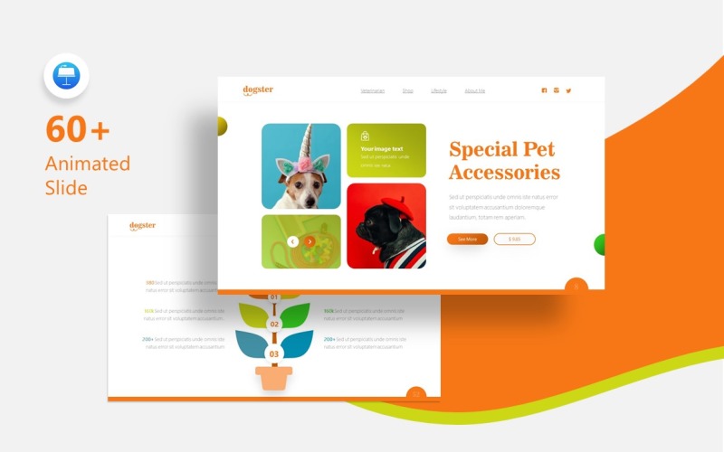 Dogster Animal Presentation Fully Animated - Keynote template Keynote Template
