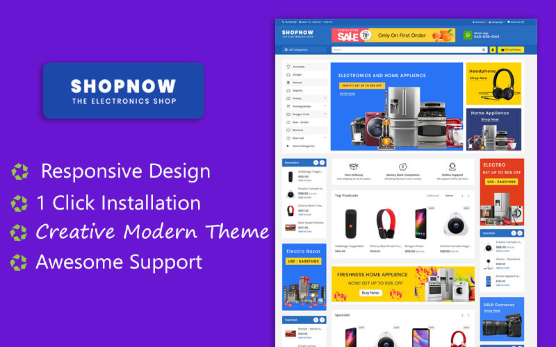 ShopNow Electronics Multipurpose Responsive Theme OpenCart Template