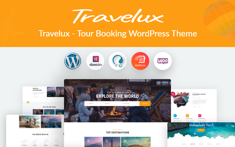 Travelux - Travel Agency & Tour Booking WordPress Theme | WordPress 6.8 Ready